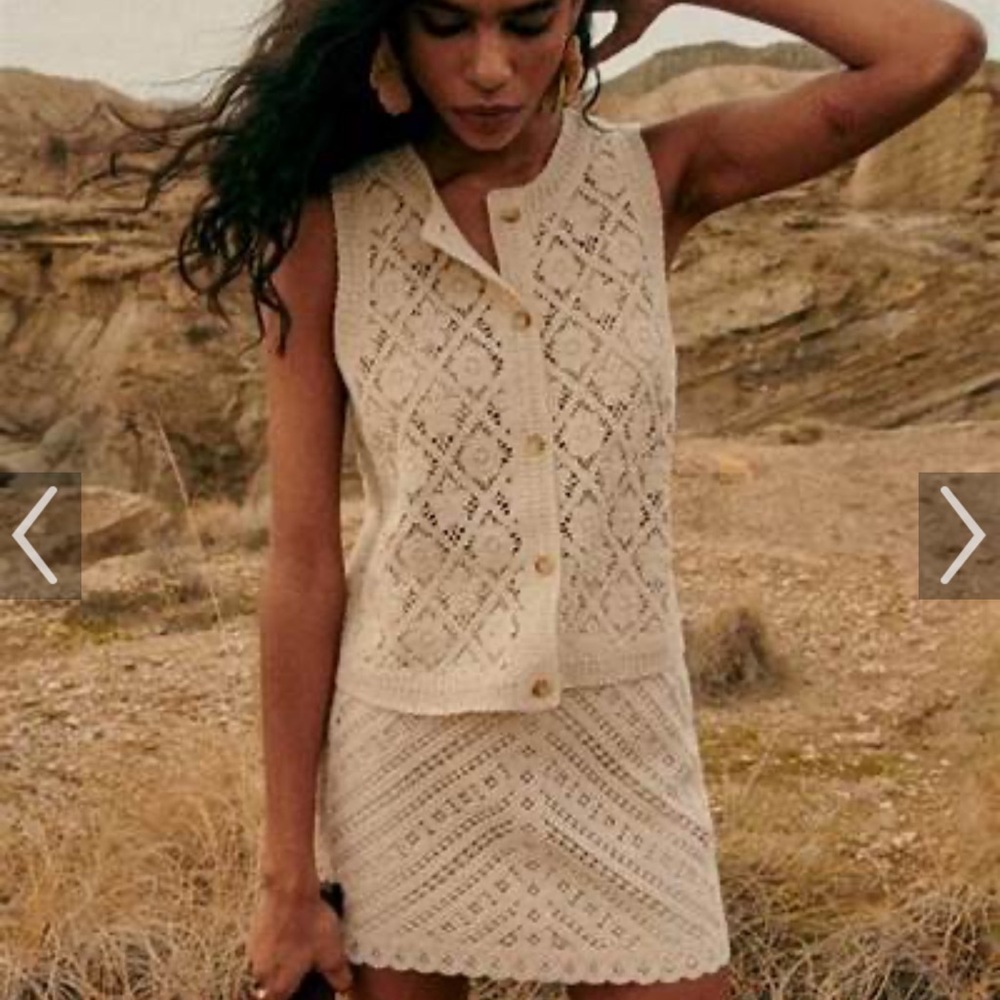 NWT Sézane Ron Crochet Top -Size Small